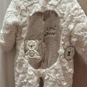 Little Bear White Fleece Footie